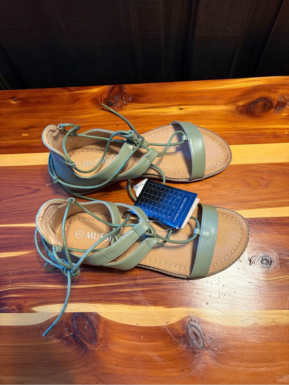 Musse & Cloud Olive Lace-Up Women's Sandals